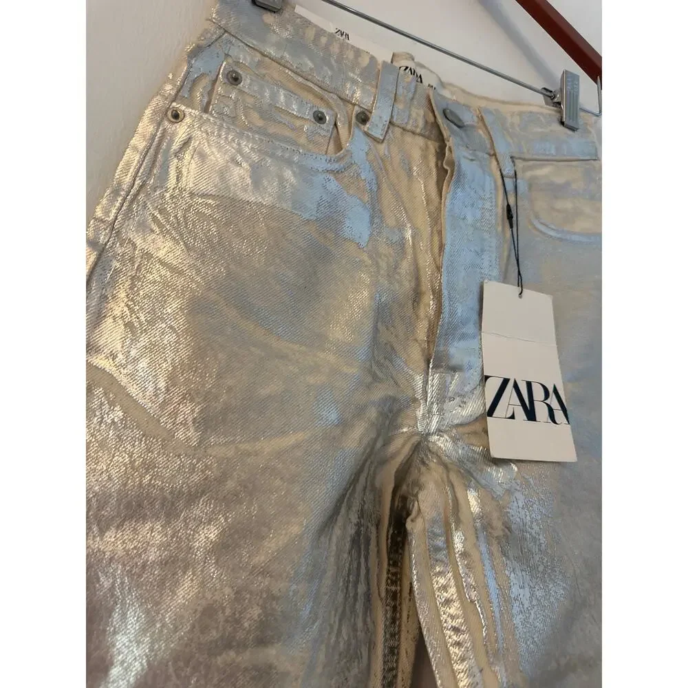 ZARA MID RISE BOYFRIEND JEANS Sz0 - Picture 6 of 12